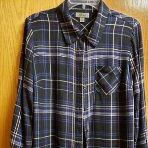 Multi Plaid Blouse  Size Small Style & Co